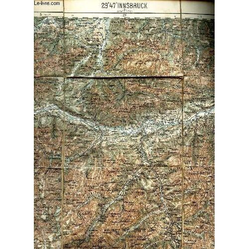 Une Carte Entoilee Depliante En Couleurs De Innsbruck - 29° - 47° / Echelle 1: 200.000 / De Dimension 43 Cm X 64 Cm Environ.