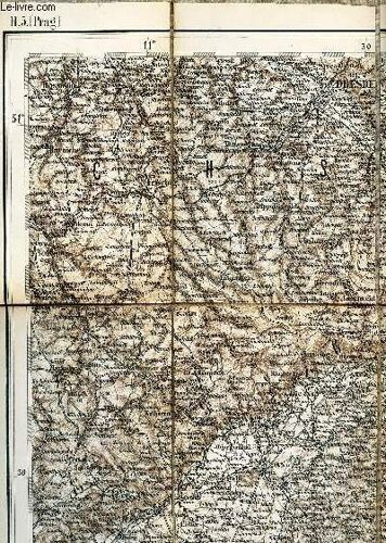 Une Carte Entoilee Depliante En Noir Et Blanc De : Prag - H.5. - Echelle  1:300.000 / De Dimension 55 Cm X 48 Cm Environ.