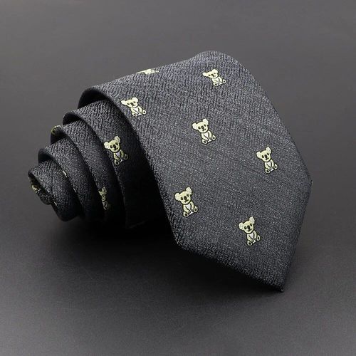Cravate Florale Pour Hommes,Cravate Imprimée De Cheval D'ours Brun,Cravate À La Mode En Polyester,Robe De Costume De Fête De Mariage D'affaires,Cadeau
