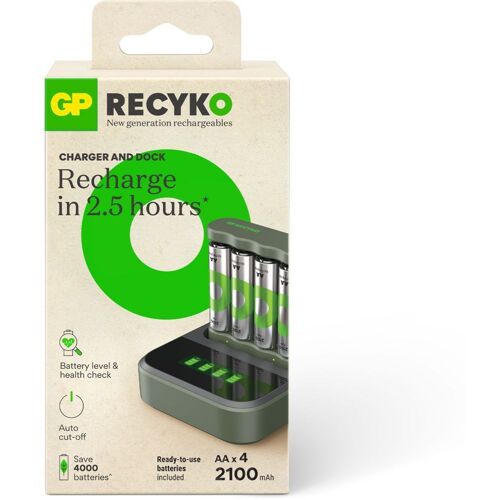 Chargeur de batterie GP + LR06 AA x4 2100mAh + station de charge