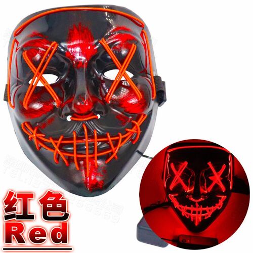 Masque de Cosplay au néon pour Halloween, Masque Led, masques de fête, luisant dans la nuit, masques amusants, fournitures de costumes de Cosplay