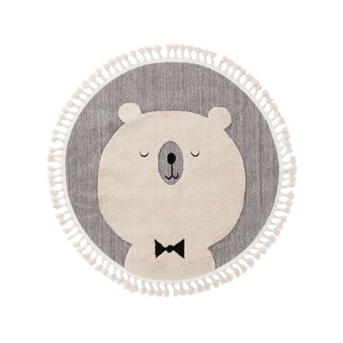Lytte Tapis Enfant Momo Gris Diamètre 120 Cm Rond