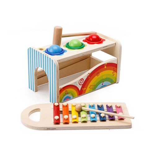 Jouet musical éducatif multifonctionnel pour enfants, jeu de frappe, avec maillets Xylophone coulissants