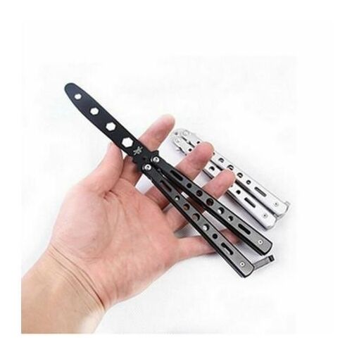 Couteau à lame en métal noir, multifonctionnel, pour l'entraînement, le Balisong, le plus récent, 2021