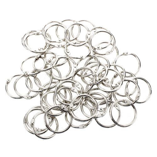 50 Pieces Agrafes Relieuse 30mm Diametre Exterieur Feuillets Anneau Porte-Cles