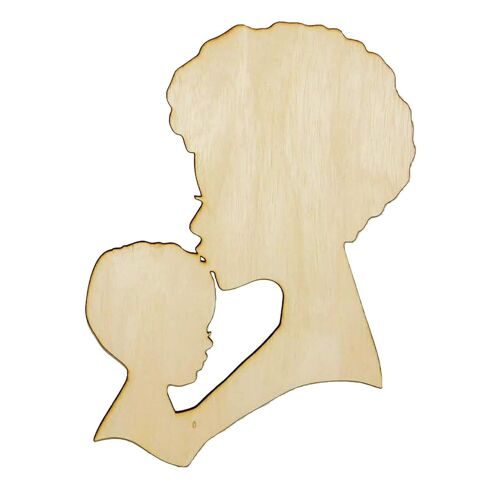 Ornements en bois pour fête des mères, 6 Styles, personnalisé femme fille, Image artistique, modèle de Silhouette, pendentifs, cadeau de collection