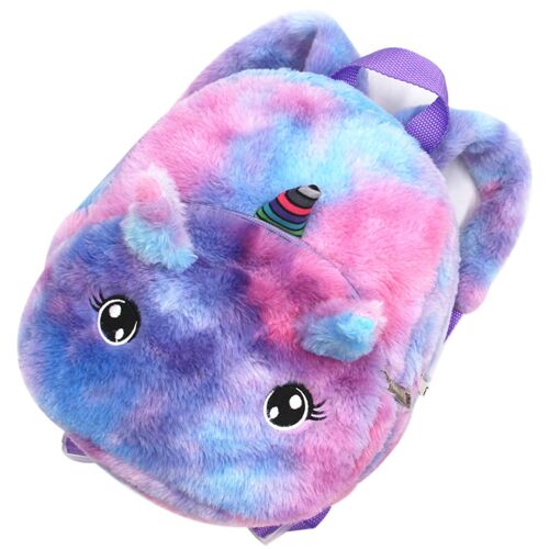 Sac à dos en peluche pour filles, sac d'école léger à la mode avec animaux de dessin animé, sac de jour de voyage, sacs de rangement