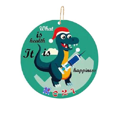 Pendentif rond de noël en céramique, 8 Styles, ornements suspendus pour arbre de noël, imprimés Double face, pour fête à domicile