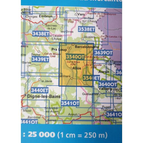Carte Ign Résistante Top 25 3540 Ot Barcelonnette