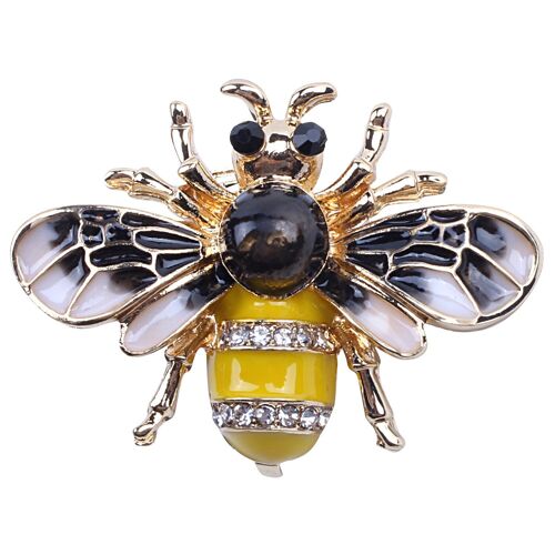 Broche Abeille En Cristal À La Mode, Badge De Costume, Bijoux De Fête, Cadeau D'abeille À La Mode
