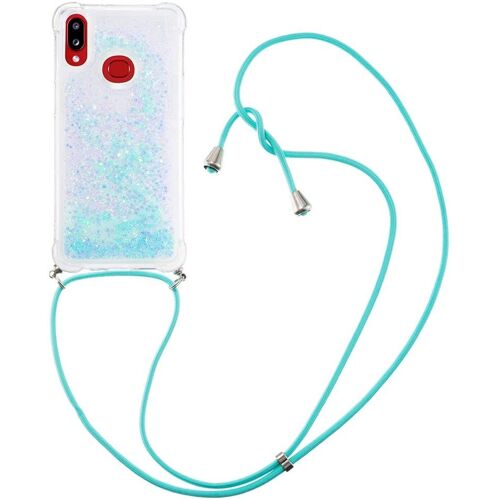 Pour Samsung M11 Coque, Bling Liquide Paillette Antichoc Kawaii Etui Housse Avec Cordage Lanyard Case Pour Samsung Galaxy M11 / A11. Lp Star Blue