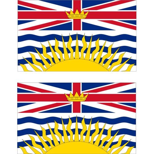 2 X Autocollant Sticker Voiture Vinyl Macbook Drapeau Canada Colombie Britanque