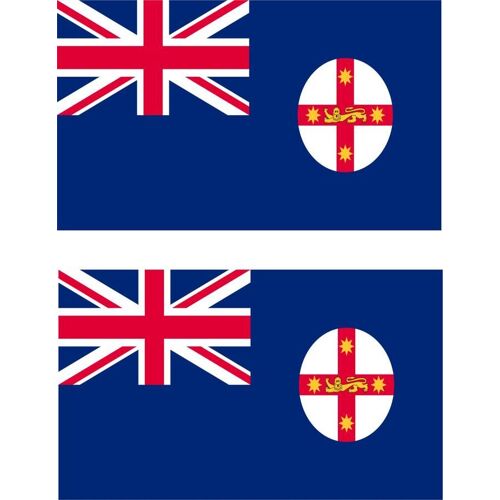 2 X Autocollant Sticker Voiture Vinyl Pc Drapeau Australie Nouvelle Galles Sud