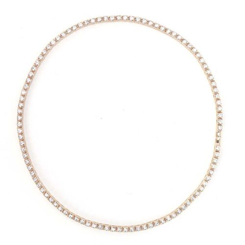 Ensemble De Bijoux Haut De Gamme Pour Femmes, Chaîne De Tennis Plaquée Or, Bracelet À Une Rangée, Collier En Alliage Classique Brillant