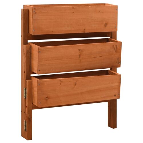 Vidaxl Jardinière Pliable De Jardin Orange 60x14x75 Cm Bois De Sapin