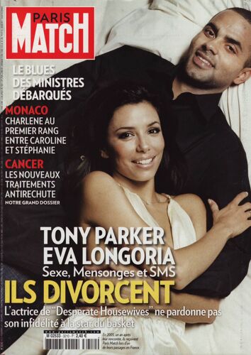 Paris Match / 25-11-2010 N°3210 : Tony Parker / Eva Longoria (8p) - Emma Watson (6p) - Garou (1p)