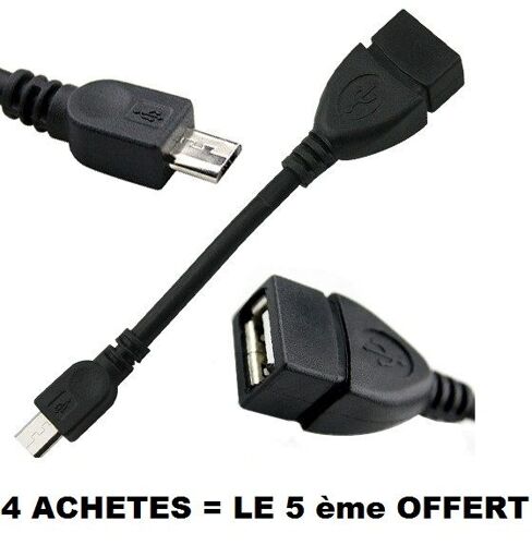 Câble OTG adaptateur micro USB mâle à femelle pour téléphone mobile