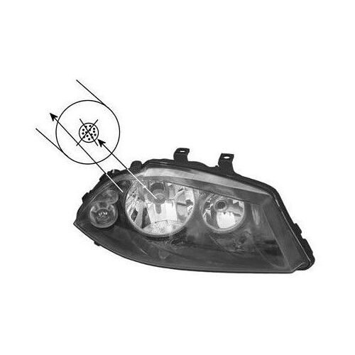 Phare Droit H7+H3 Pour Seat Ibiza De 2006 À 2007