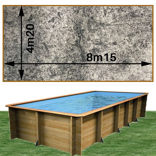 Piscine en bois woodfirst original 800 x 400 x h133 - liner stone gris
