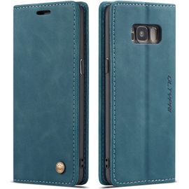 Etui Coque Pour Samsung Galaxy S8, Portefeuille Fentes Cartes Housse Antichoc Cuir Pu Vintage Portefeuille Etui Compatible Avec Samsung Galaxy S8 - Bleu