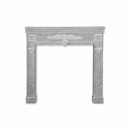 Manteau de cheminée - Romance - décor bois gris cérusé