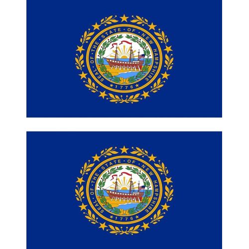 2 X Autocollant Sticker Voiture Vinyl Pc Drapeau Usa Americain New Hampshire
