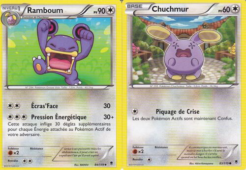 2 Cartes Pokemon - Ramboum 84/119 + Chuchmur 83/119 - Vigueur Spectrale -