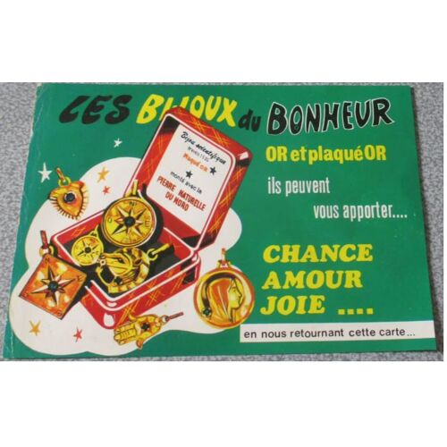 Carte Postale Sur Simple Papier Des Bijoux Du Bonheur Pour Demander Un Catalogue -Document Ancien De + De 50 Ans -14x10cm