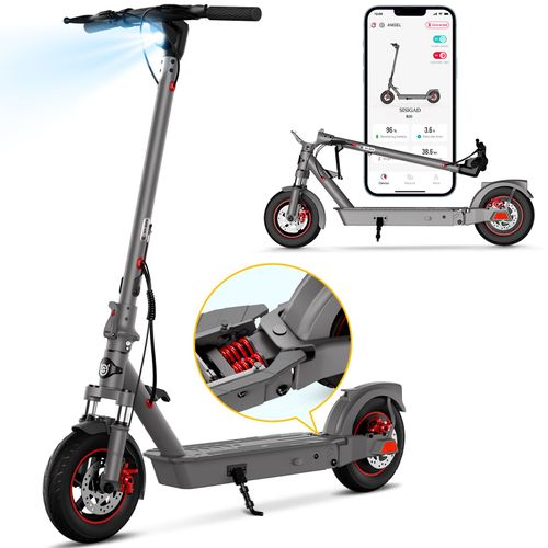 Trottinette Électrique Tout Terrain - Sisigad B20 - Scooter Pliable Avec App, 10" Roues, Batterie 36v/10.4ah, Autonomie 42km, Adulte