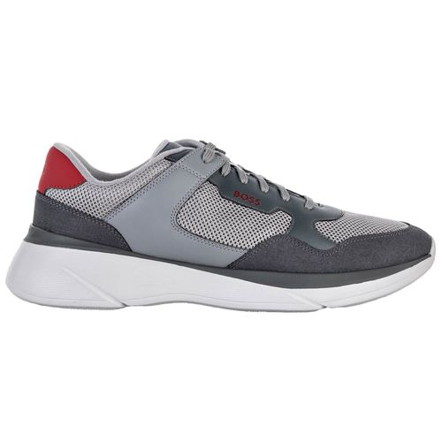 Boss Baskets Pour Dean Runn Memx Baskets Loisirs Mélange De Matériaux Logo Gris Foncé Eur