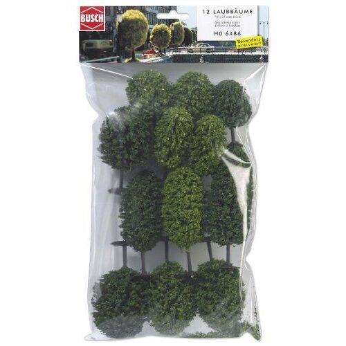 Busch Environnement - Bue6486 - Modélisme Ferroviaire - Assortiment De 12 Arbres Feuillus-Busch