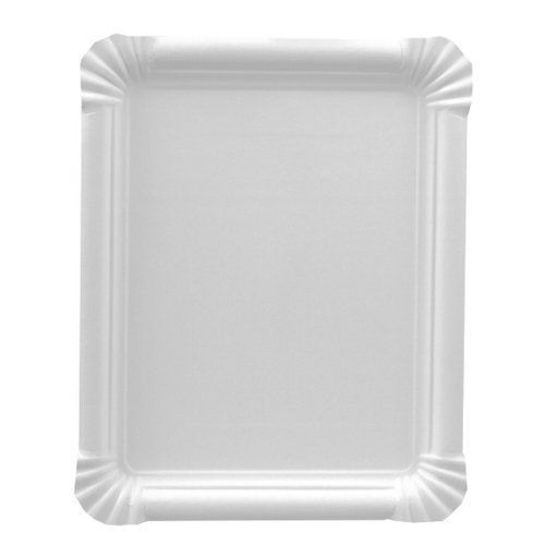 Papstar Lot De 250 Assiettes Carton Pure Rectangulaire. Dim.:165x200mm