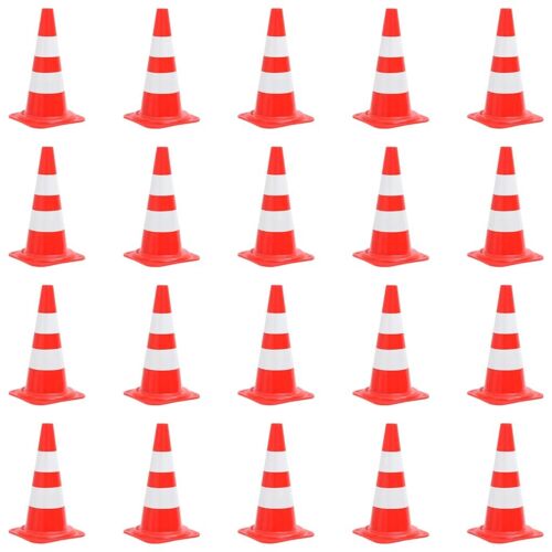 vidaXL Cônes de signalisation réfléchissants 20pcs Rouge et blanc 50cm