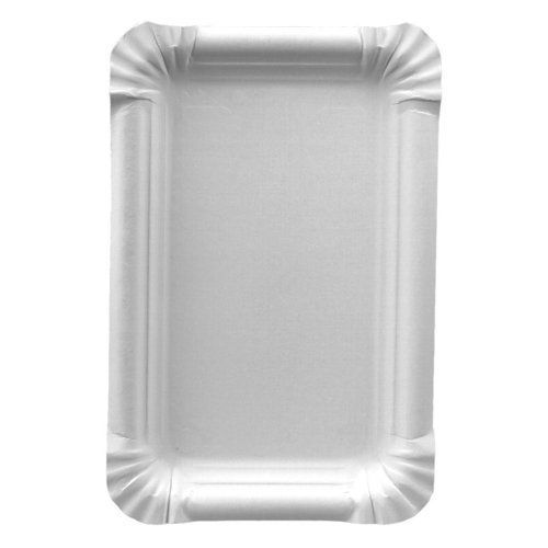 Papstar Lot De 250 Assiettes Carton Pure Rectangulaire, Dim.:130x200mm