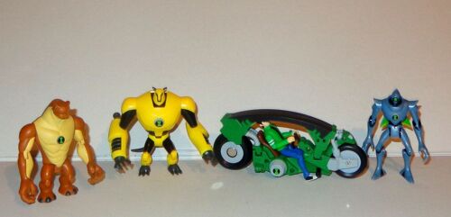 Ben 10 4 Figurines Articulées Ben 10 Et Sa Moto  Bandai