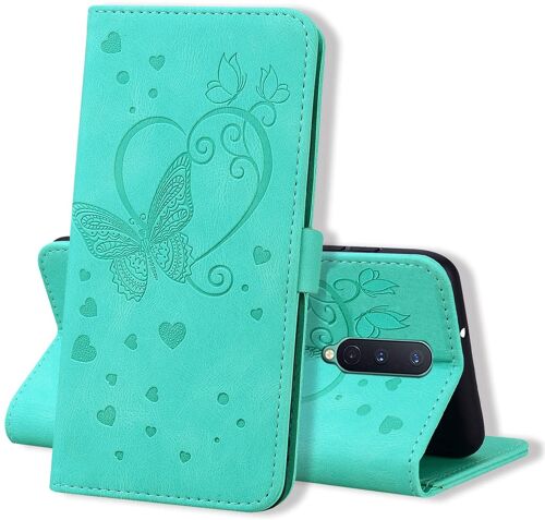 Coque OnePlus 8, Coque Portefeuille OnePlus 8, Protection Etui Housse Premium en Cuir PU [Porte Carte] Couverture du Livre pour OnePlus 8, Vert