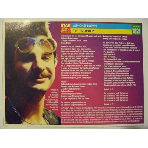 Fiche Chanson Alphonse Brown (Michaël Youn)