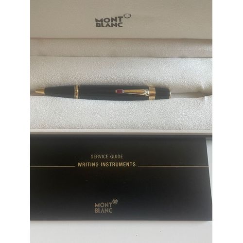 Stylo La Bohème Mont Blanc, Bille (Écriture Noire), Modèle Femme, Longueur: 11cm, Noir Avec Rubis