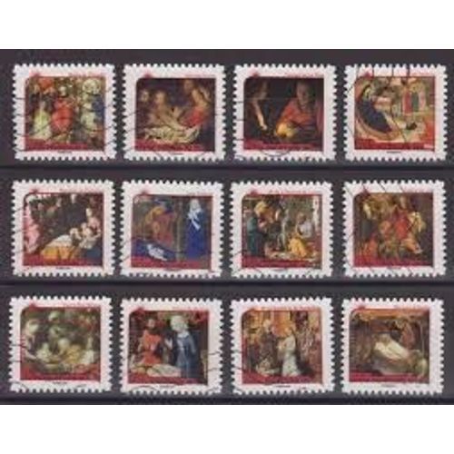 "Meilleurs Voeux" : Nativités : Tableaux Série Complète Année 2011 Autoadhésifs N° 621 622 623 624 625 626 627 628 629 630 631 632 Yvert Et Tellier