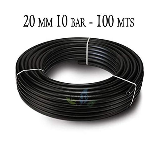Suinga - Tuyau d'arrosage PE 20mm 100m, 10 bar, polyéthylène agricole 20 mm noir
