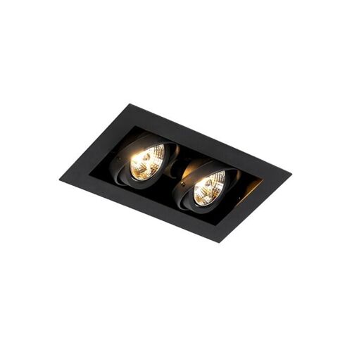 Spot Encastrable Moderne Noir 2 Lumières Orientable - Oneon 70