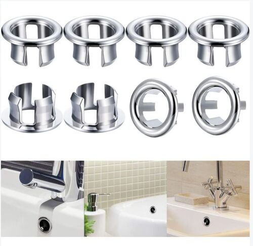 9 Pièces Anneau de Trop-Plein d'Évier, Garniture Évier de Trou Rond pour Bassin de Cuisine de Salle de Bains Couvercle de Bouchon de Vidange