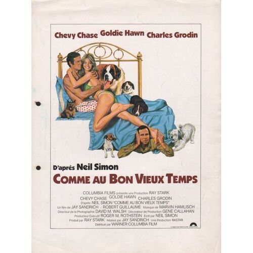 Comme Au Bon Vieux Temps, Synopsis, Jay Sandrich, Avec Goldie Hawn, Chevy Chase, Charles Grodin