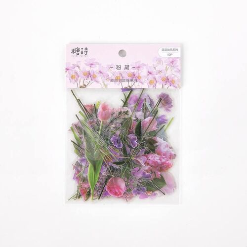 Étiquette Autocollante Flocons Scrapbooking, Étiquette Kawaii, Jolie Fleur Florale, Pour Journal Intime, Fournitures De Papeterie De Décoration Pour Manuel, 40 Pièces/Paquet