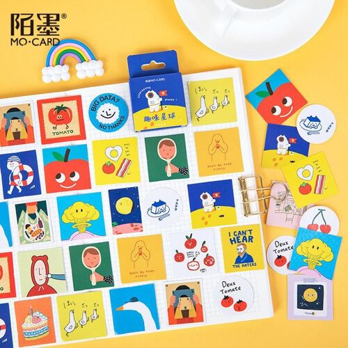 ?Tiquettes Autocollantes Plan?Te Int?Ressant, ?Tiquette Autocollante Scrapbooking, Papeterie Décorative, Pour Album Journal Intime, Diy Bricolage, 45 Pi?Ces
