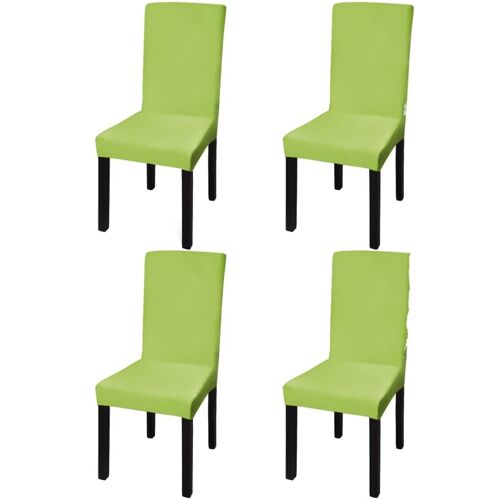 Vidaxl Housse De Chaise Droite Extensible 4 Pcs Vert
