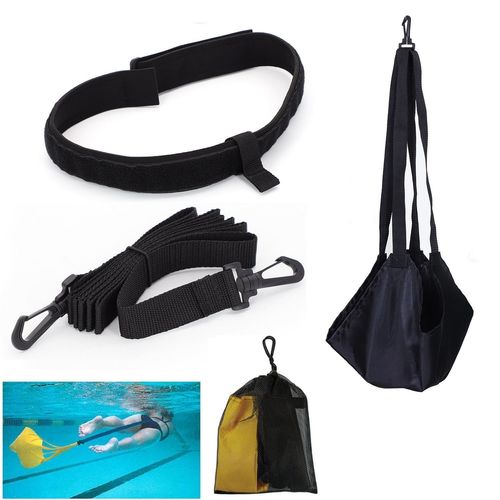 Ceinture De Natation Avec Sangle De Traction Et Corde Élastique,Professionnel Ceinture De Résistance À La Natation Ceinture De Musculation(Noir)