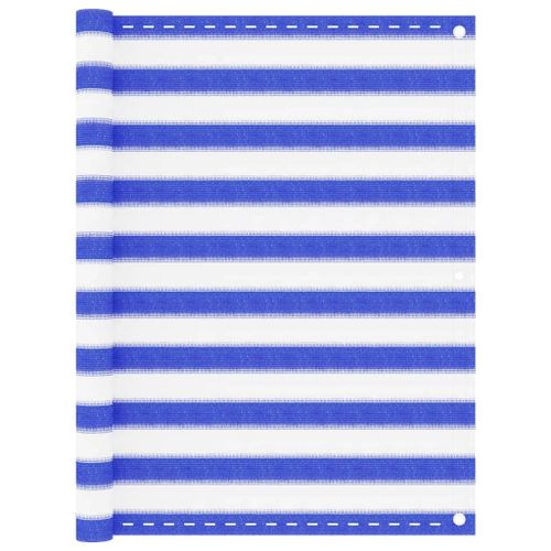 Vidaxl Écran De Balcon Bleu Et Blanc 120x300 Cm Pehd