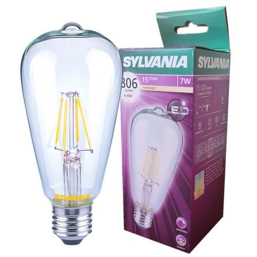 Ampoule Edison È Filament Led Toledo Retro V2 E27 7w Dimmable Claire Sylvania