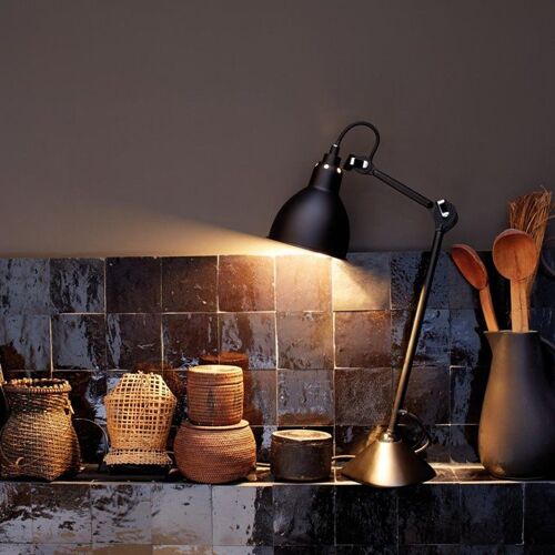 Lampe Gras Nâ°205 Lampe De Bureau Corps Noir Acier H46cm